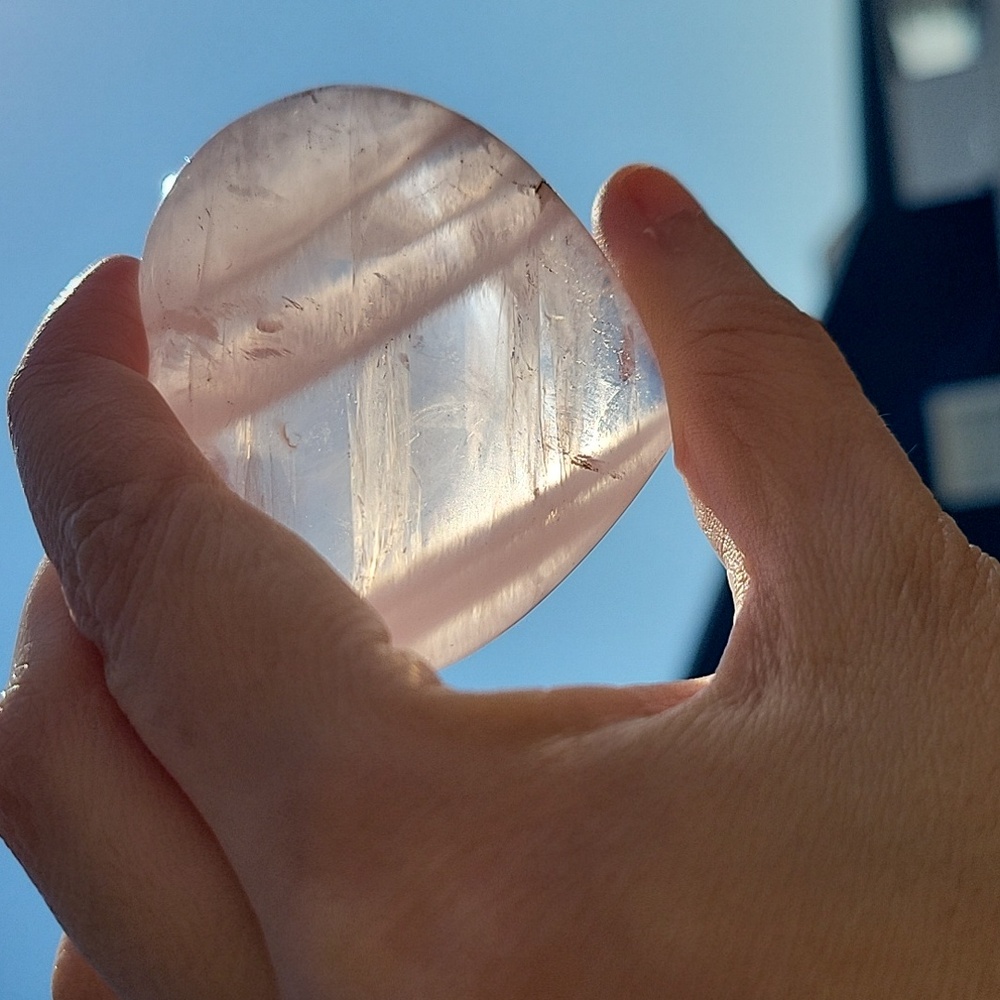 Rose Quartz Crystal Heart - Picture 4 of 4
